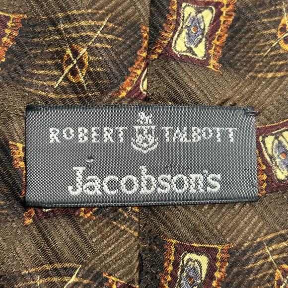 Brown Abstract Wavy Stripes Tie - Picture 5 of 6